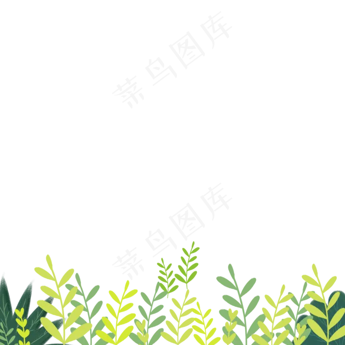 手绘美丽植物绿色草,免抠元素(2000X2000(DPI:72))psd模版下载