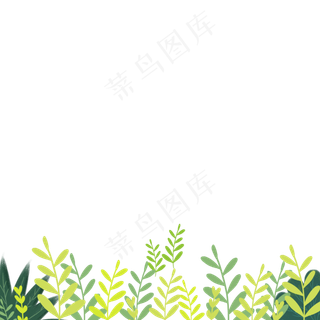 手绘美丽植物绿色草,免抠元素