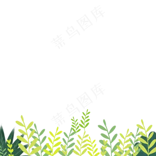 手绘美丽植物绿色草,免抠元素