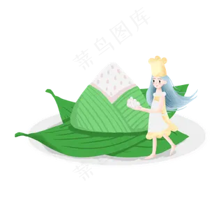 端午节包粽子的女孩