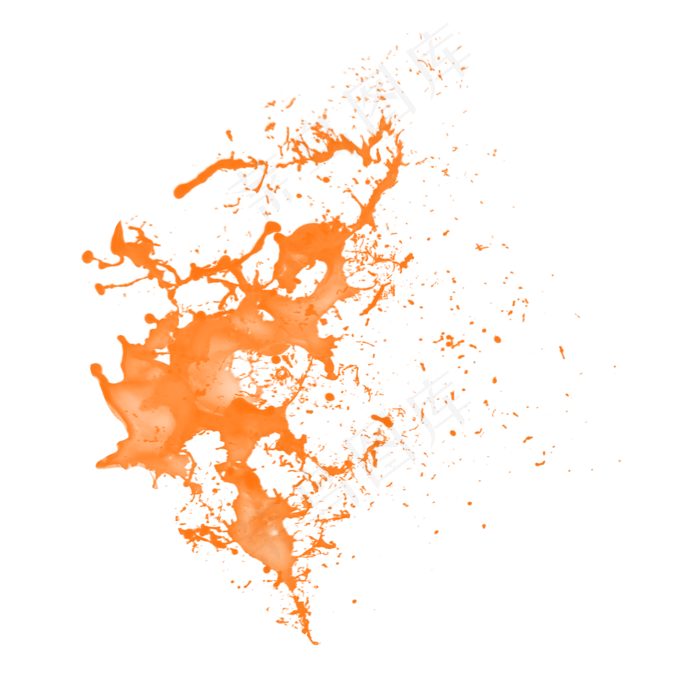 果汁橙汁飞溅,免抠元素(2000X2000(DPI:300))psd模版下载