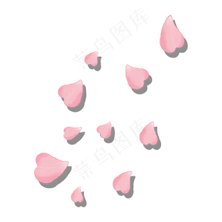 粉色樱花花瓣飘落,免抠元素