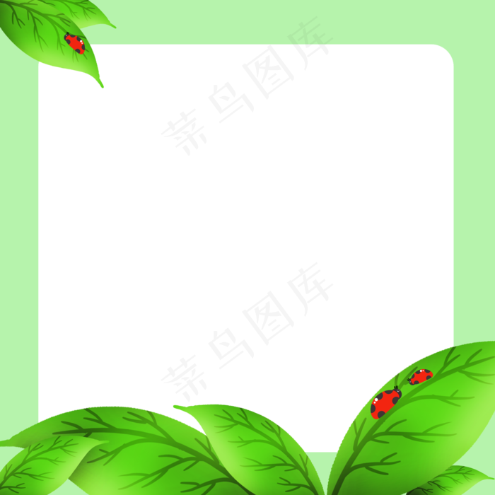 手绘春季植物边框