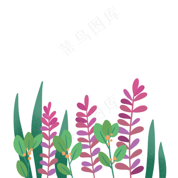 小清新春天植物小草
