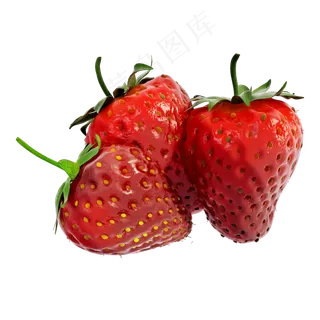 草莓鲜草莓高清草莓绿叶草莓,免抠元素