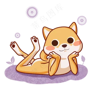 手绘柴犬滑稽狗头表情微信微博配