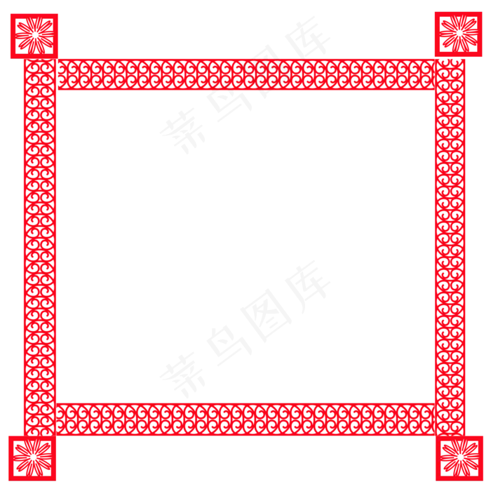 红色喜庆边框元素,免抠元素(2000*2000px 300 dpi )psd模版下载