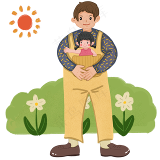 父亲节巨大的爸爸女儿在爸爸口袋