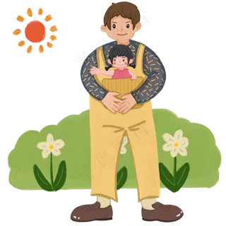 父亲节巨大的爸爸女儿在爸爸口袋