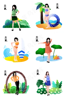 唯美女孩立夏植物戏水乘凉 唯美女孩立夏植物戏水乘凉