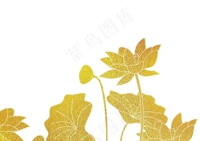 中国风传统烫金鲜花花纹装饰,免抠元素(3508*2480px 300 dpi )psd模版下载