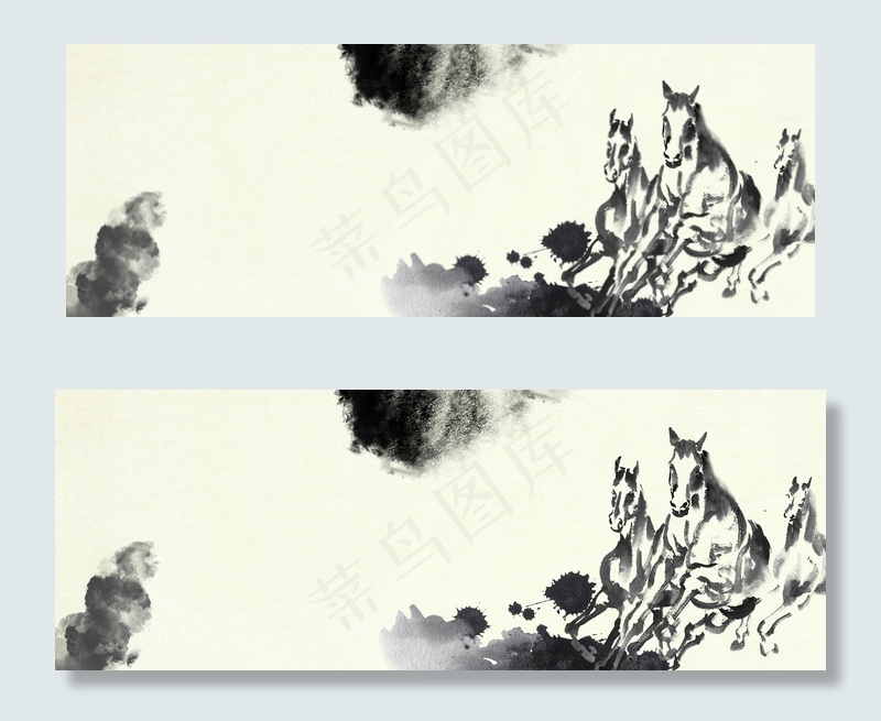 水墨画线描中国风平面广告(1920*700px 	       )psd模版下载