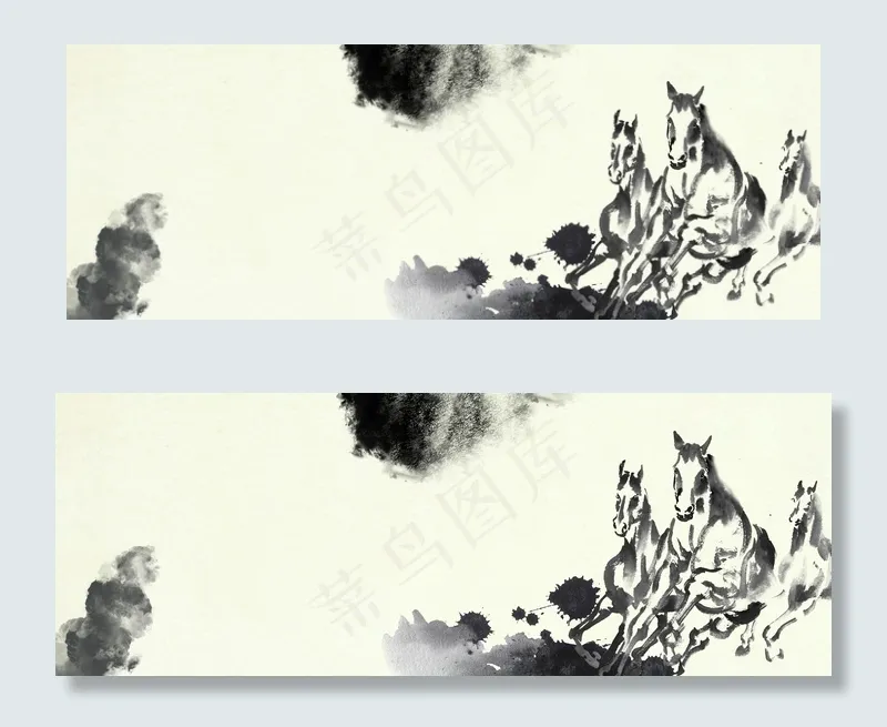 水墨画线描中国风平面广告(1920*700px 	       )psd模版下载
