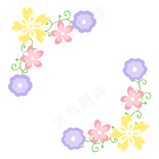 小清新花边花框免扣素材,免抠元素