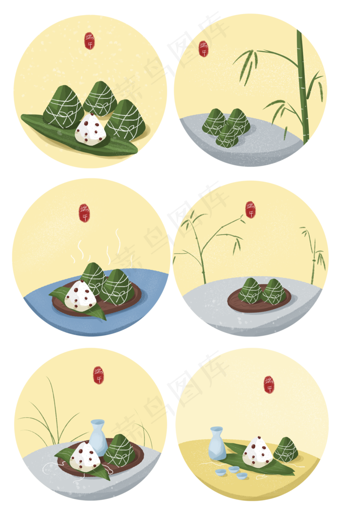 端午节粽子节日食物装饰(2000X3020(DPI:300))psd模版下载