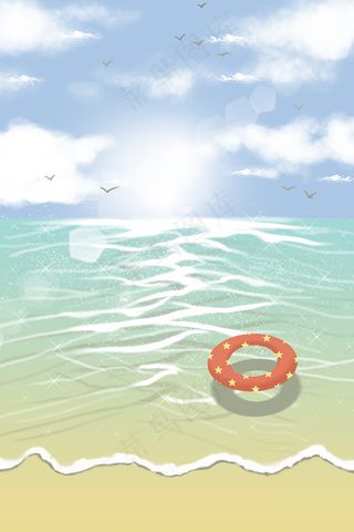 夏天 蓝色系 沙滩 海边 阳光 游泳