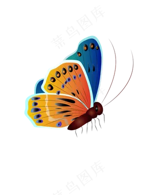 手绘水墨绿色蝴蝶