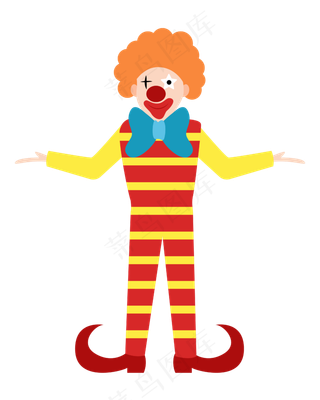 矢量卡通彩色小丑