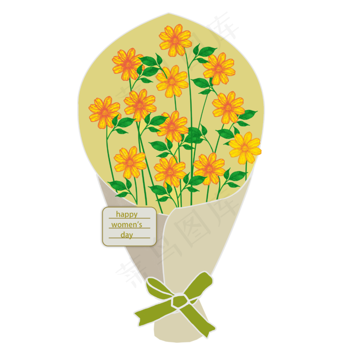 三八妇女节花束鲜花祝福PNG