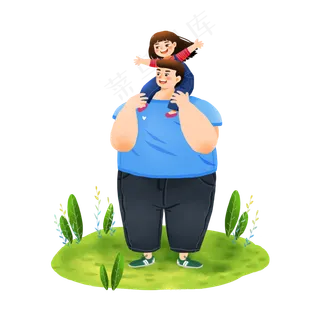 父亲节爸爸与女儿开心玩耍