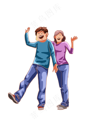 五四青年节一对青年人免扣元素