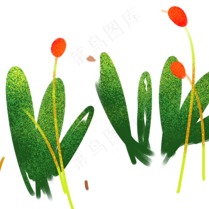手绘卡通花草植物元素(3102X3097(DPI:300))psd模版下载