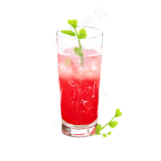 免抠西瓜汁饮品分层