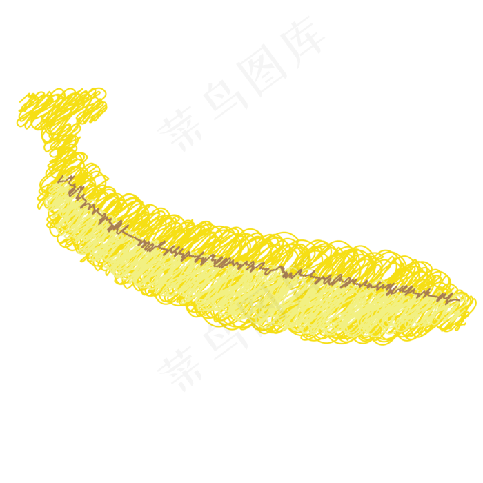 黄色线条香蕉免抠图(2083X2083(DPI:300))psd模版下载