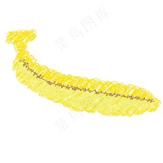 黄色线条香蕉免抠图