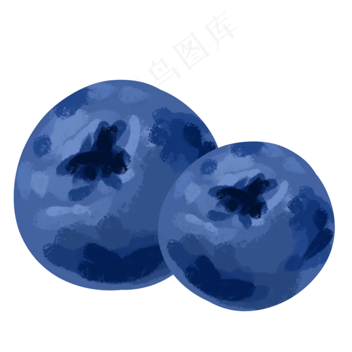 油画风格蓝莓水果两个(2000X2000(DPI:300))psd模版下载