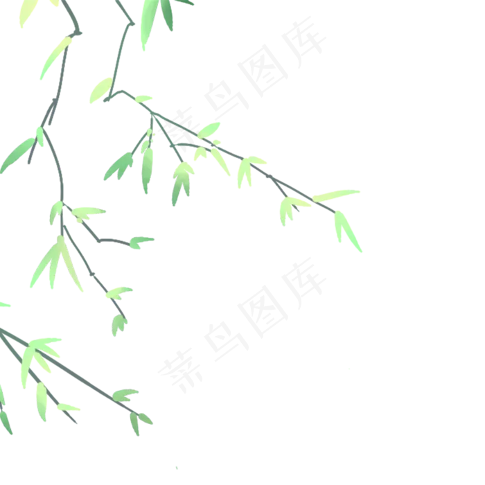 春天发芽的树枝下载(2000X2000(DPI:300))psd模版下载