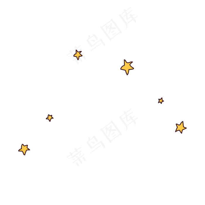 卡通手绘可爱矢量小清新黄色描边,免抠元素