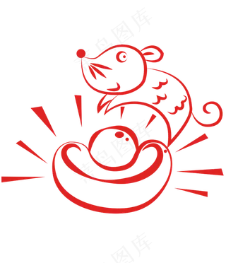 2020新年鼠年剪纸,免抠元素