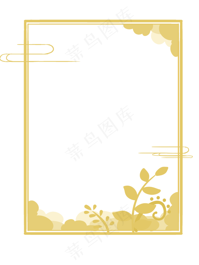 元宵节金色手绘边框,免抠元素