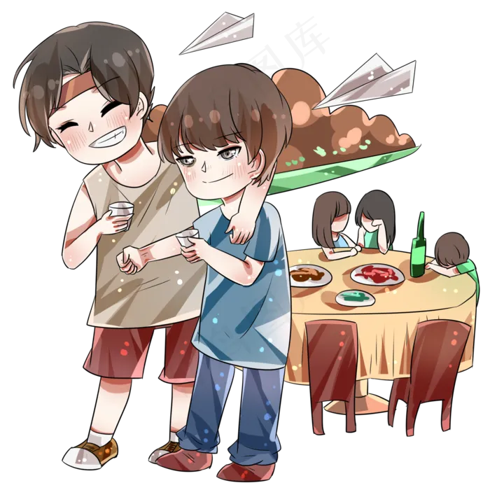 毕业聚会上的同学们(2000X2000(DPI:299))psd模版下载