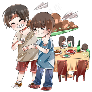 毕业聚会上的同学们