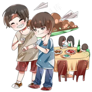 毕业聚会上的同学们