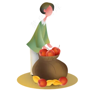 秋天水果大丰收人物