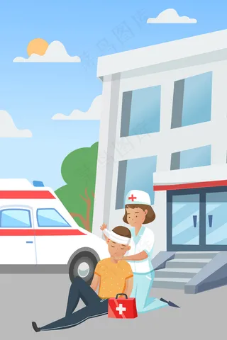 医护治疗医院救助医疗健康手机页面配图