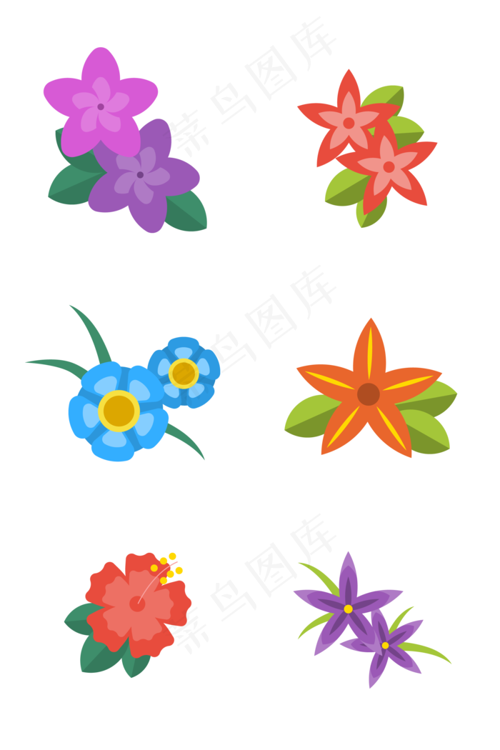 热带植物卡通免扣图标