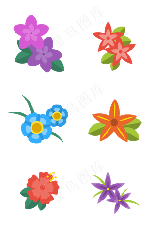 热带植物卡通免扣图标