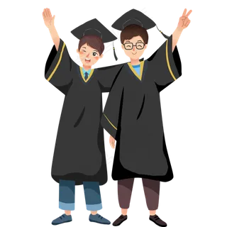 两个毕业生合照