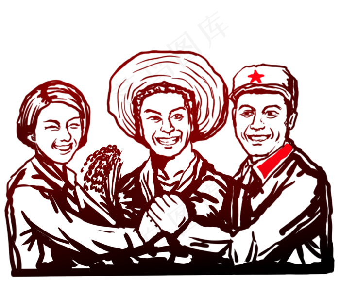 劳动节农民工人剪影,免抠元素