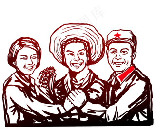 劳动节农民工人剪影,免抠元素