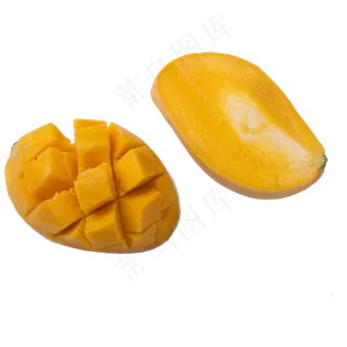 切开的芒果果实免抠图