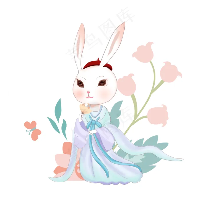 玉兔人像(2000X2000(DPI:300))psd模版下载