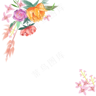 水彩鲜花边框