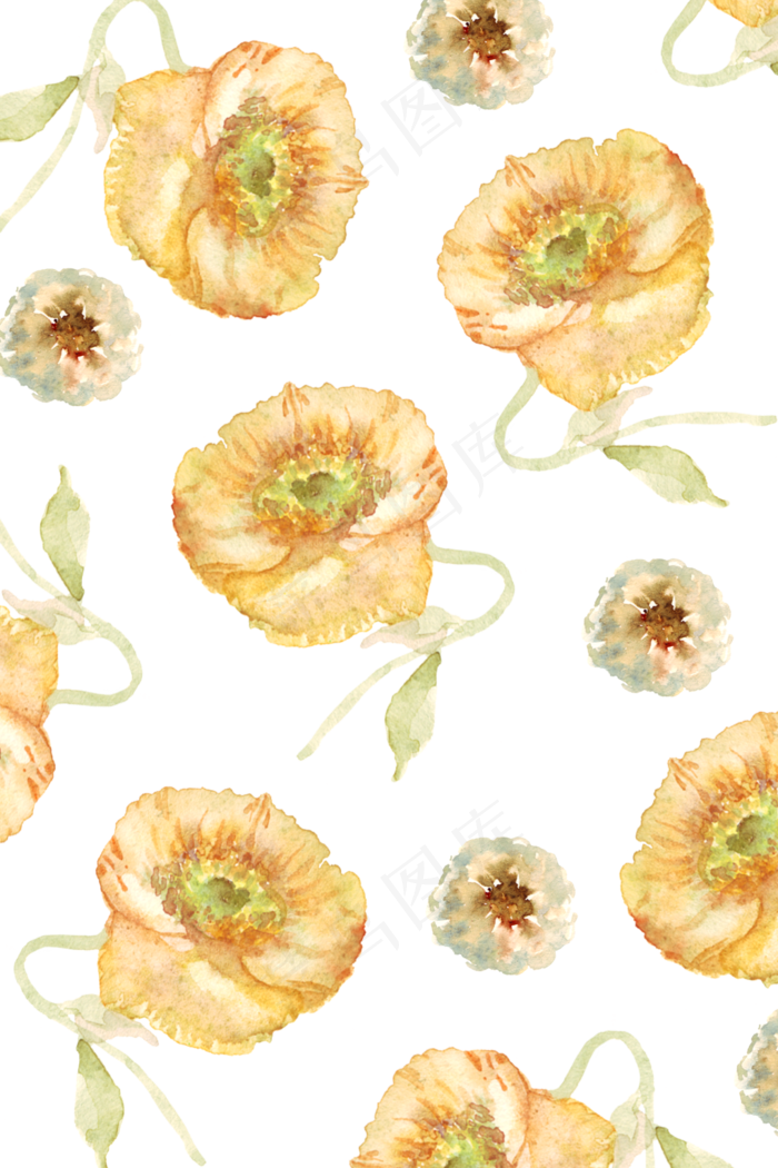 水彩花卉底纹(1024X1536(DPI:300))psd模版下载
