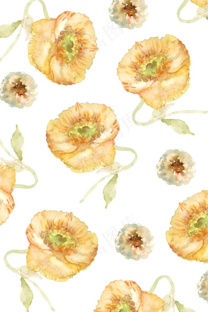 水彩花卉底纹(1024X1536(DPI:300))psd模版下载