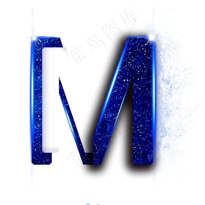 蓝色星空字母M(2000X2000(DPI:300))psd模版下载
